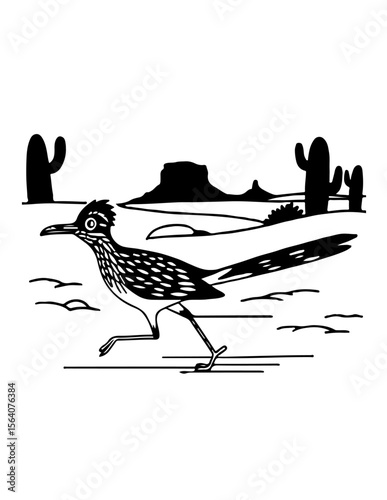 Road Runner dashed through desert trails, escaping Wile E. Coyote's traps. cartoon  