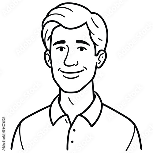 Smiling man with styled hair and collared shirt male portrait