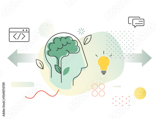Human Psychology Growth Mindset - Abstract Illustration