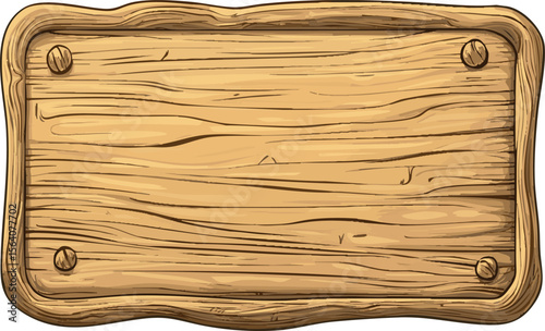 isolated old wood board banner illustration