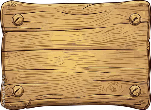isolated old wood board banner illustration