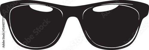 black silhouette of sunglasses - vector illustration