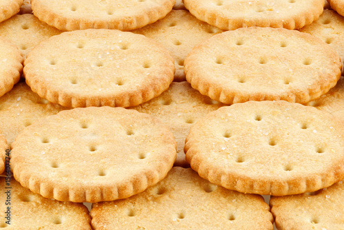 Round salty cracker cookies. Snacks. Beer snack. Close-up