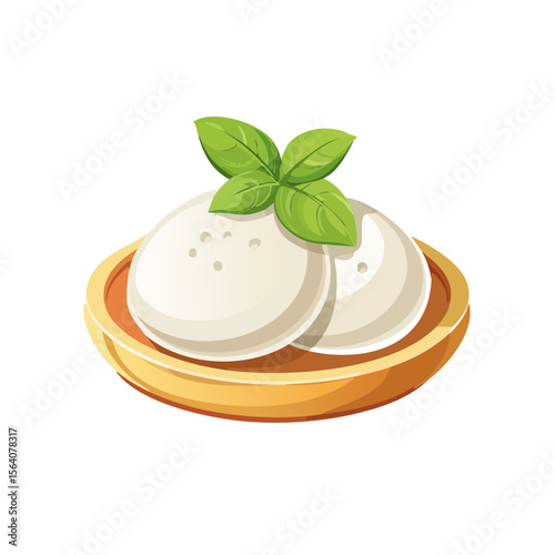 Mozzerella Cheese Food Icon Isolated on a Transparent Background 