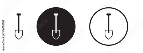 Shovel icon set for gardening and tools