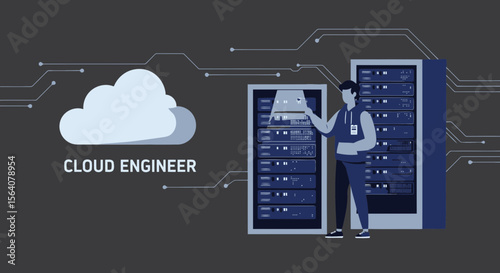 Cloud Engineer Configuring Data Servers For Network Infrastructure Management