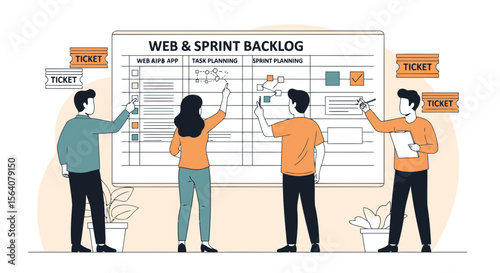 Collaborative Team Planning Software Development with Agile and Sprint Backlog