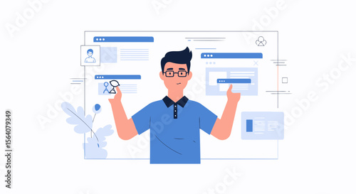 Creating User Interface Interface Developer Working On Website Design Concept