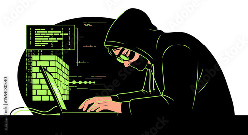 Digital Intrusion Anonymous Hacker Exploiting System Vulnerabilities Online