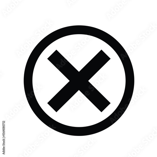 Simple Black X Mark in Circle Free Vector Icon Download