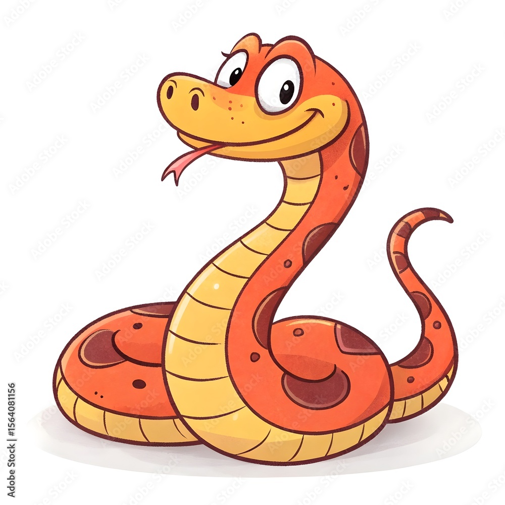Fototapeta premium illustration of cartoon snake