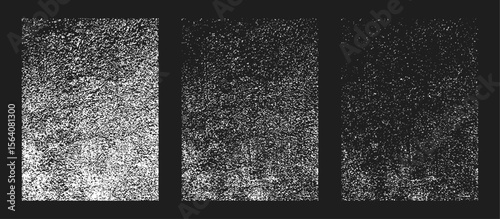 Grunge Overlay Texture Vector Set with Distressed Rough Surface Damaged, Concrete Paint Effect for Poster and T Shirt Design, Spray Ink Splatter Illustration