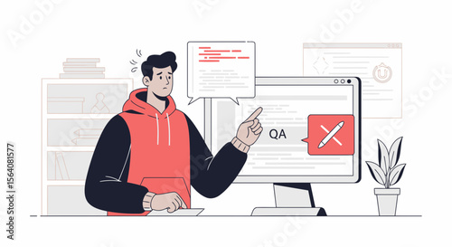 Frustrated Developer During Bug Fixing On Project Looking Anxious And Unhappy