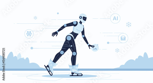 Futuristic Winter: Ai Robot Figure Skating With Advanced Technology Integration
