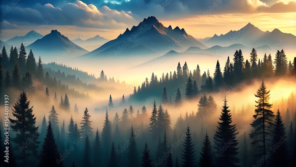 Obraz premium sunset in the mountains