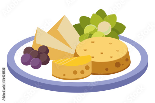 Deluxe Cheese and Grape Platter with Artisan Crackers
