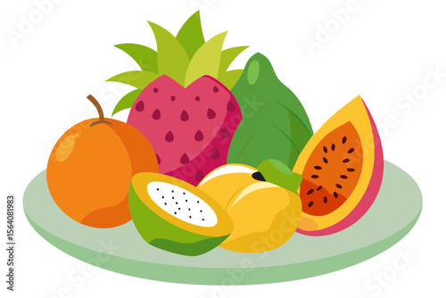 Exotic Fruit Platter with Papaya Mango and Dragonfruit