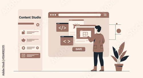 Man Coding On Screen To Create Content For Digital Platforms Interface
