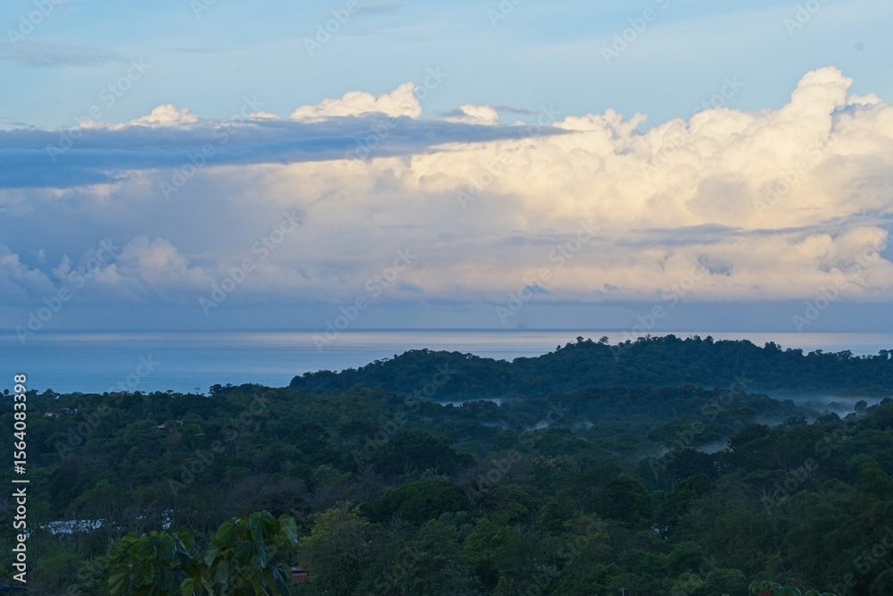 Fototapeta premium landscape with view to the pacific ocean in Ojochal in Costa Rica
