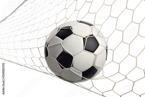 Soccer Ball Entering Goal Net A Stunning Close-Up