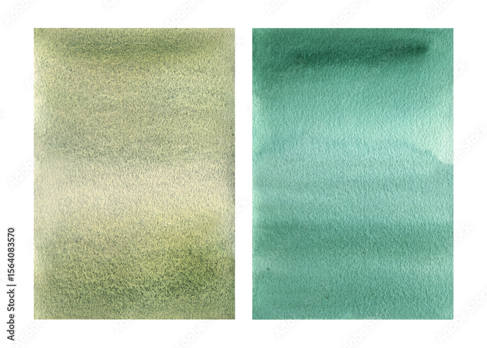 Fototapeta premium Abstract decorative hand painted watercolour green color background. Texture illustration elements. Design, greeting, template. Wallpaper decoration poster, print invitation, business cards decor