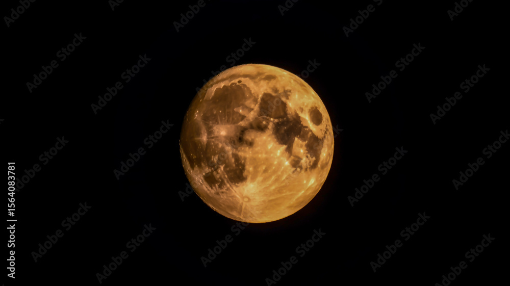 Fototapeta premium A close-up photograph of a half-moon against a pure black background.