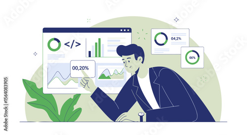 Professional Data Analytics Analyzing Statistical Graphs For Business Development Strategy