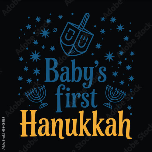 babys first hanukkah t shirt design 2