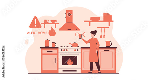 Smart Home Alert System Detects Kitchen Fire Using Mobile App Technology