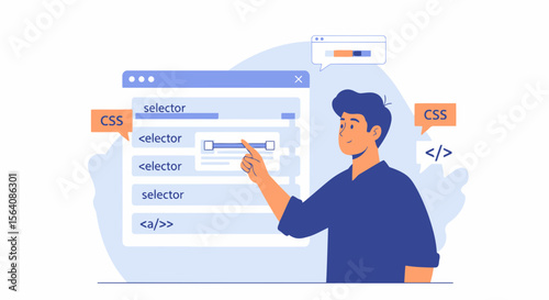 Web Developer Designs Website Interface By Adjusting Css Selector Option
