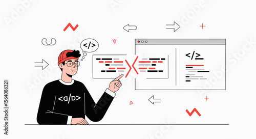 Web Development Conceptual Illustration For Startup Ideas And Software Development Company