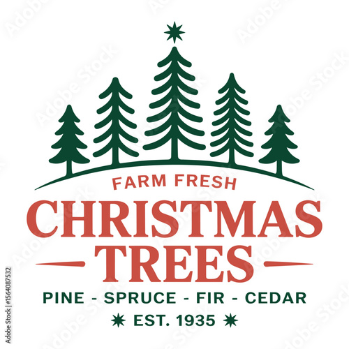 farm fresh christmas tress  t shirt design