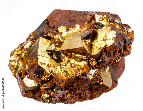 Raw Natural Chalcopyrite Stone in Metallic Gold and Copper Tones, Unpolished Mineral Specimen
