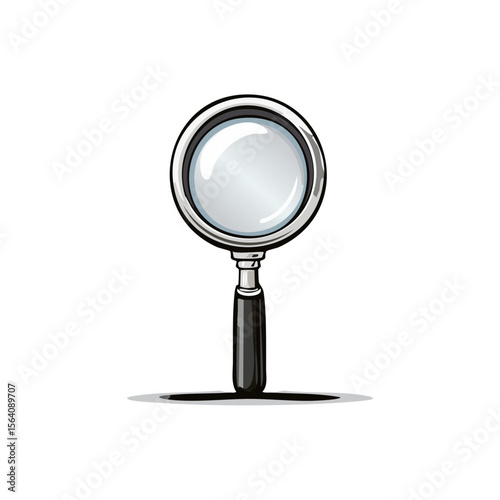 Magnifying glass on black background for searching, research and investigation
