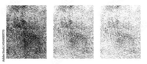 Grunge Overlay Texture Vector Set with Distressed, Rough Surface Damaged Concrete Paint Effect for Poster and T Shirt Design, Spray Ink Splatter Illustration on Transparent Background