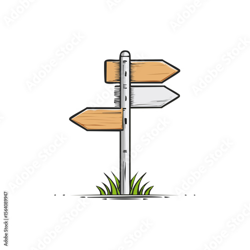 Wooden Directional Signpost with Arrow Signs Pointing Different Ways Isolated on Black