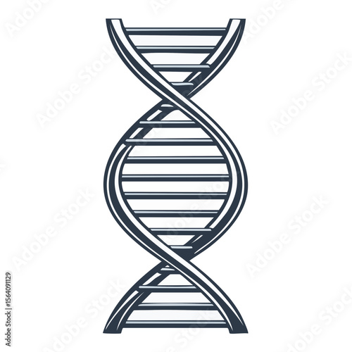 Stylized DNA Strand Illustration Genetic Code Science and Medicine Research Vector Design