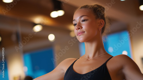 Free Download Contemporary dancer rehearsing with a flowing ribbon in a studio - GFXLoad