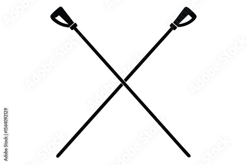 ski poles vector icon