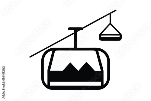 ski lift vector icon