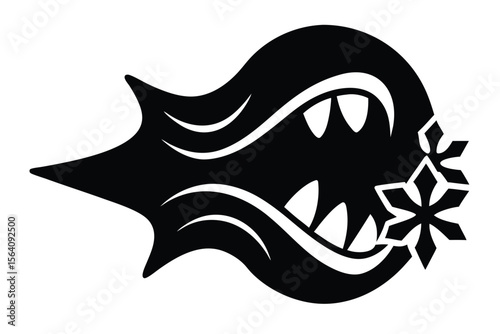 frosty breath vector icon