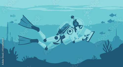 Automated Underwater Exploration With Robotic Diver Using Tablet For Data Analysis