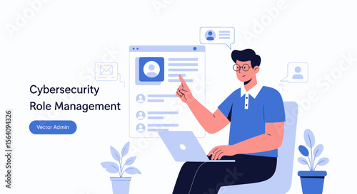 Cybersecurity Role Management Illustration For Data Protection And Access Control Concepts