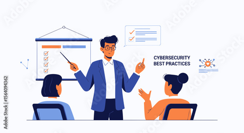 Cybersecurity Training Session For Best Practices In Business Strategy Team Meeting