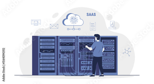 Data Center Management Software As A Service Concept And System Administrator