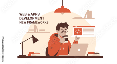 Developer Working On Web And App Development Projects Using New Frameworks
