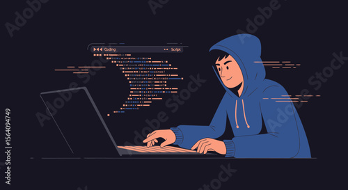Developer Creating Software Innovation With Lines Of Code On Computer Device