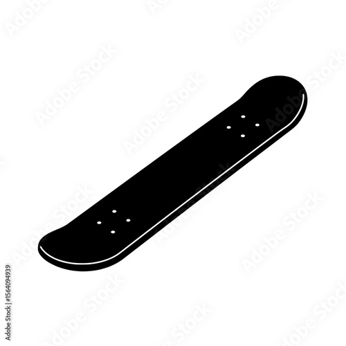 Minimalist Skateboard Silhouette: A stark, black silhouette of a skateboard is presented against a clean backdrop, capturing the essence of a board with simplicity.
