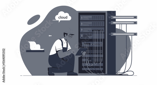 Engineer Managing Server Farm For Cloud Computing Infrastructure Operations