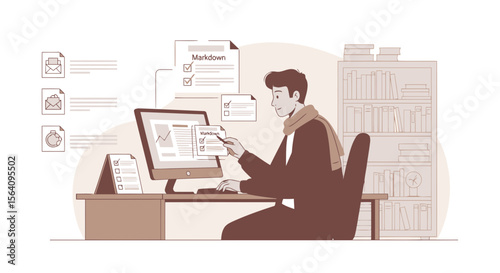 Focused Professional Managing Tasks And Working From Home With Organized Checklists